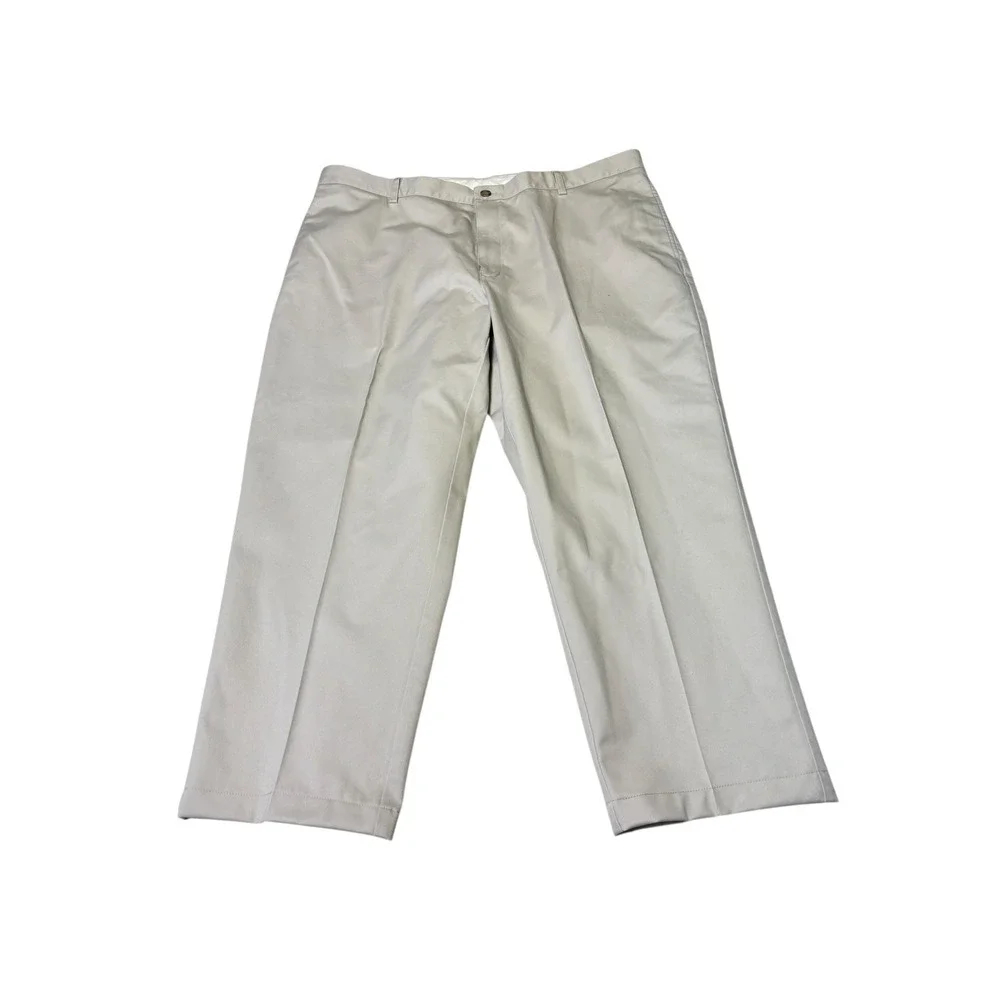 LL Bean Classic Fit Chino Pants Mens 44x28 Stone Khaki Cotton Twill‎ 212330